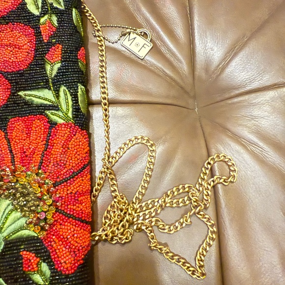 Mary Frances Red and Green Beaded Floral Bag - Picture 3 of 6